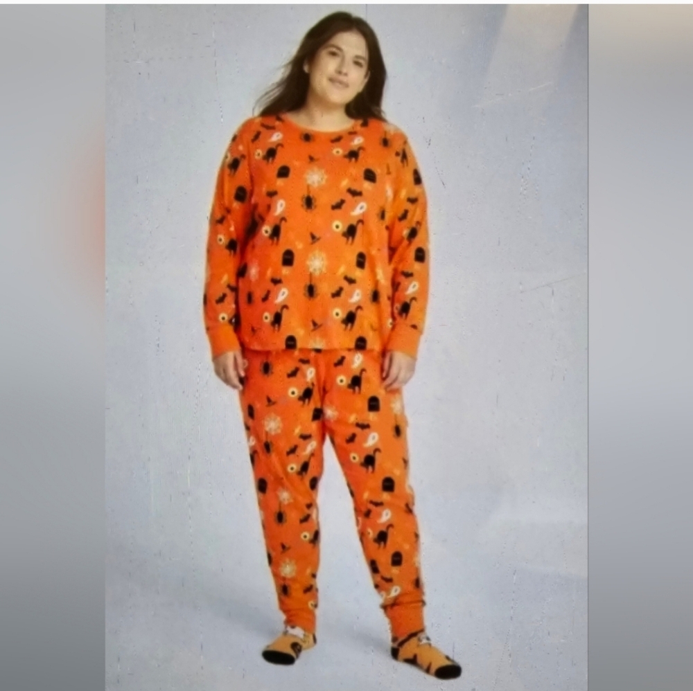 Orange Halloween Pajama Set